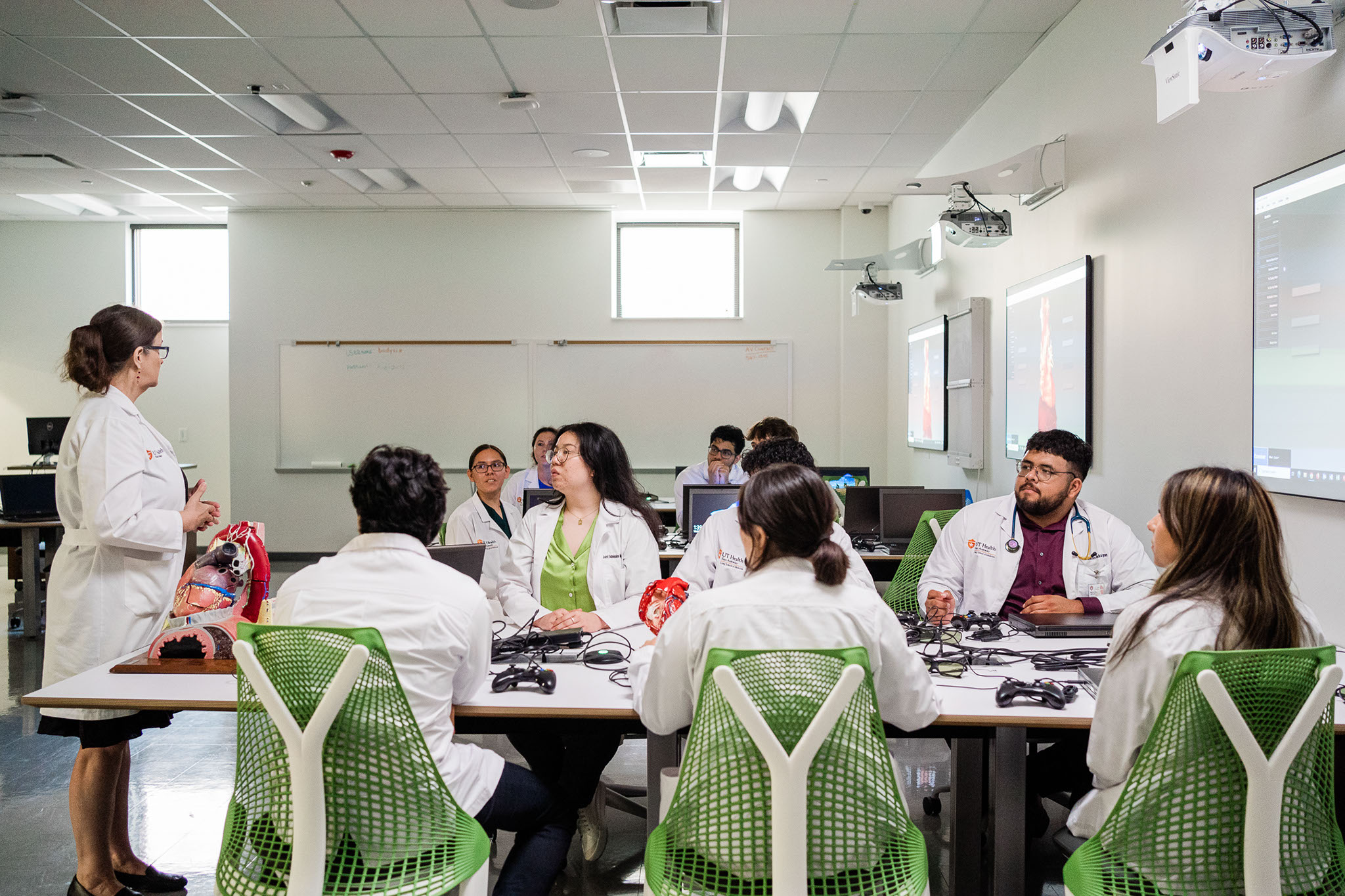 medical students sitting at table