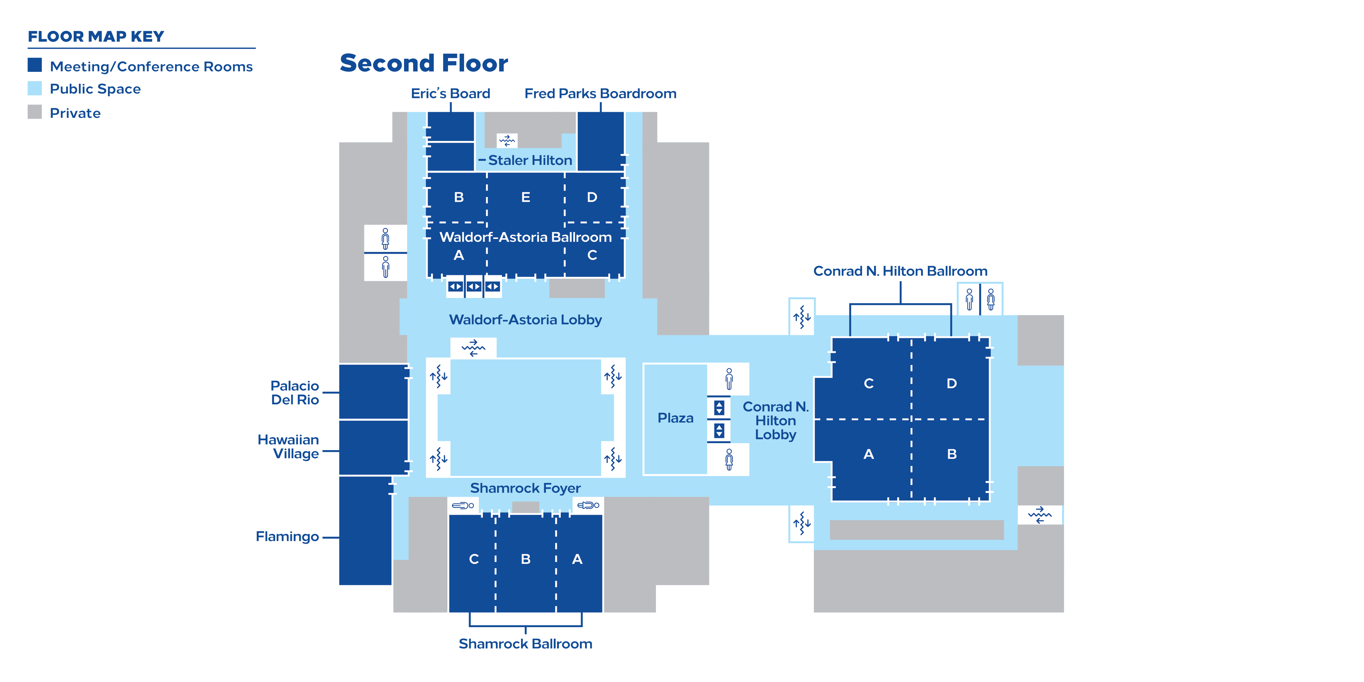 floor plan map showing conference rooms and wayfinding